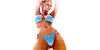 Blonde in blue bikini